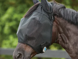 WeatherBeeta ComFiTec Double Dart Deluxe Fly Mask With Ears - Black